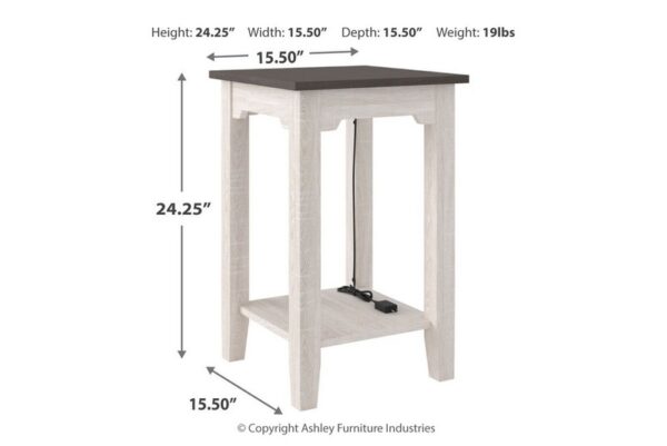 Dorrinson White / Black / Gray Chair Side End Table - Image 8