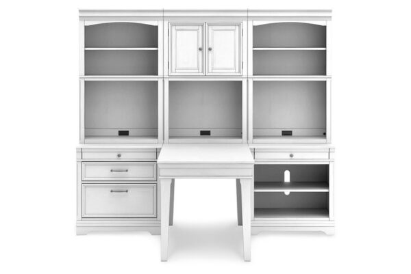 Kanwyn Whitewash Partners Desk With 2 Bookcases - Image 4