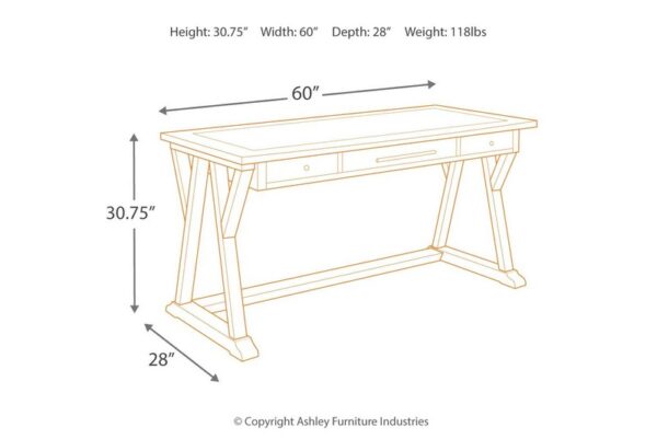 Luxenford Grayish Brown Home Office Large Leg Desk - Image 9