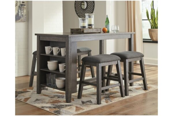 Caitbrook Gray Rectangular Dining Room Counter Table - Image 2