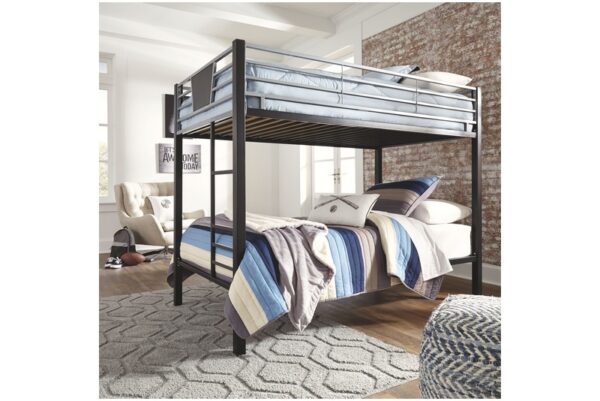 Dinsmore Black / Gray Twin / Twin Bunk Bed W/Ladder - Image 4