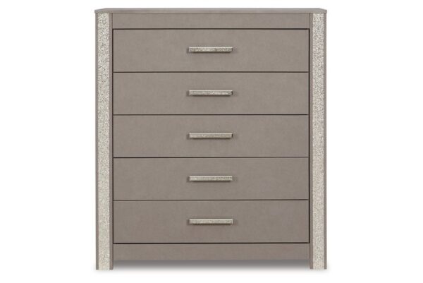 Surancha Gray Five Drawer Wide Chest - Image 4