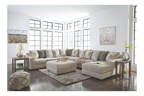 Ardsley Pewter Right Arm Facing Corner Chaise With Sofa 5 Pc Sectional - Image 2