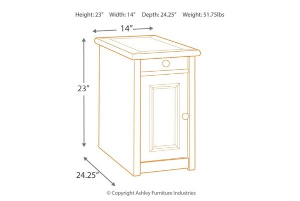 Bolanburg White / Brown / Beige Chair Side End Table Door - Image 4