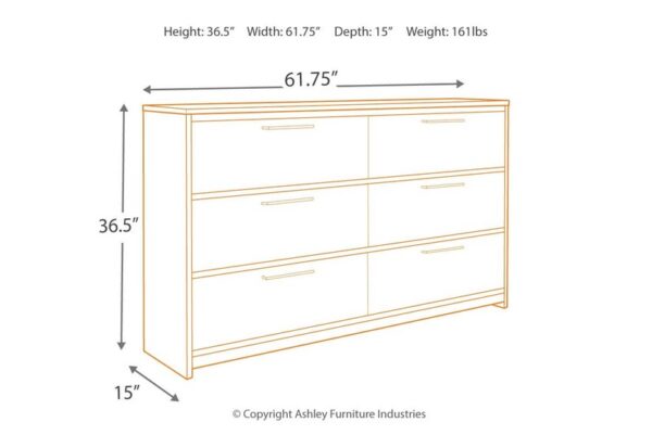 Baystorm Gray Six Smooth Drawer Dresser - Image 8