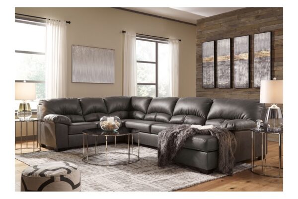 Aberton Gray Right Arm Facing Corner Chaise 3 Pc Sectional - Image 3