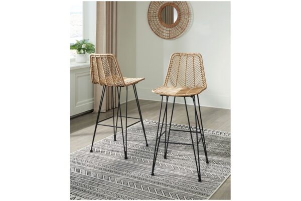 Angentree Natural / Black Tall Barstool (Set of 2) - Image 2