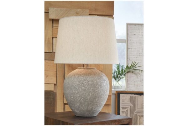 Dreward Distressed Gray Paper Table Lamp - Image 2