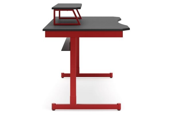 Lynxtyn Red / Black Home Office Desk With Raised Monitor Stand - Image 4