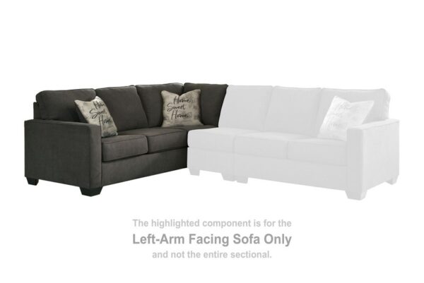 Lucina Charcoal Laf Sofa - Image 2