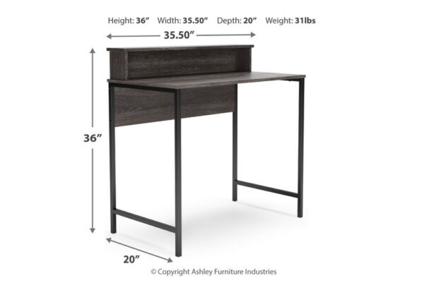 Freedan Grayish Brown Home Office Desk Top Shelf - Image 9