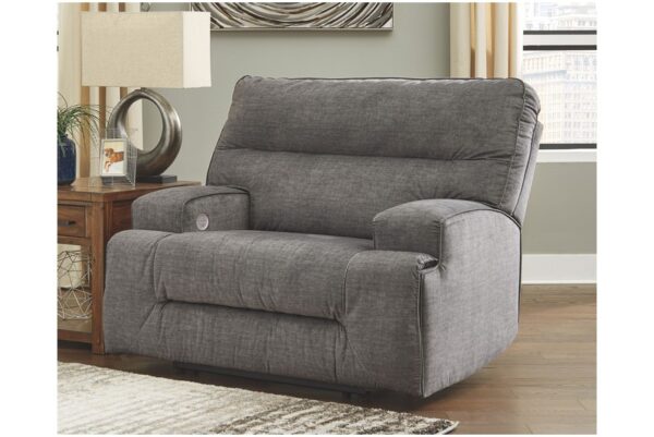 Coombs Charcoal Wide Seat Power Recliner - Image 2