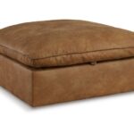 Marlaina Caramel Ottoman With Storage