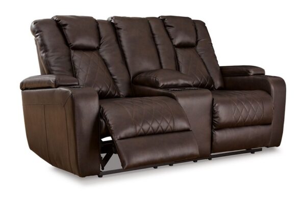 Mancin Chocolate Dbl Rec Loveseat W/Console - Image 3