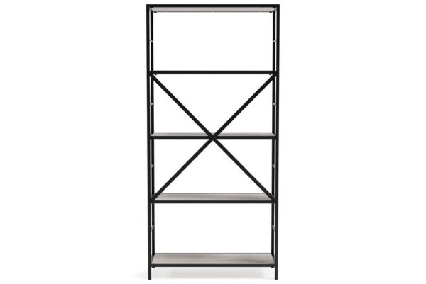 Bayflynn White / Black Bookcase 5 Fixed Shelves - Image 6