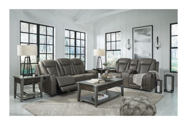 Card Player Smoke 2 Pc. Power Reclining Sofa, Loveseat - Image 5