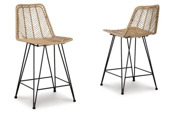 Angentree Natural / Black Barstool (Set of 2) - Image 3