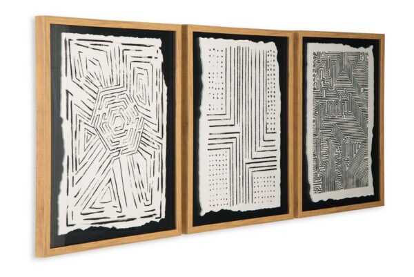 Wonderstow Black / Beige Wall Art Set (Set of 3) - Image 3