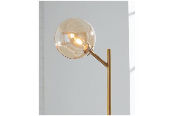 Abanson Amber / Gold Finish Metal Floor Lamp - Image 3