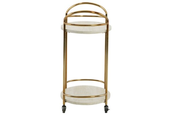 Tarica Cream / Gold Finish Bar Cart - Image 4