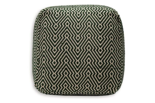 Abacy Green / Ivory Pouf - Image 4