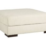 Zada Ivory Oversized Accent Ottoman