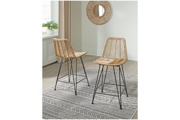 Angentree Natural / Black Barstool (Set of 2) - Image 2