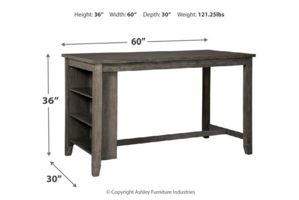 Caitbrook Gray Rectangular Dining Room Counter Table - Image 4