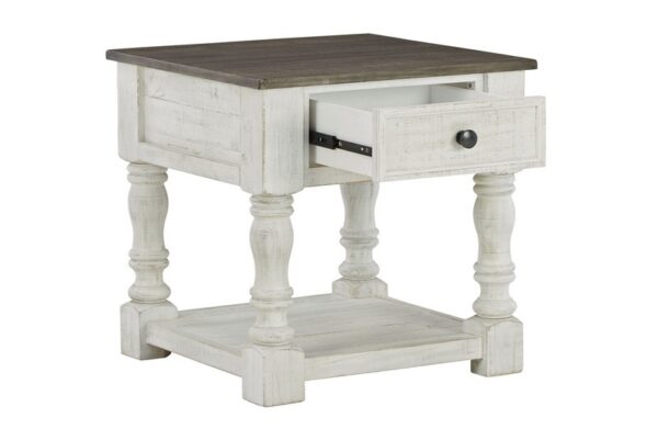 Havalance White / Gray Square End Table - Image 3