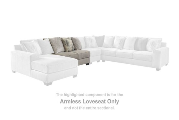 Ardsley Pewter Armless Loveseat - Image 2