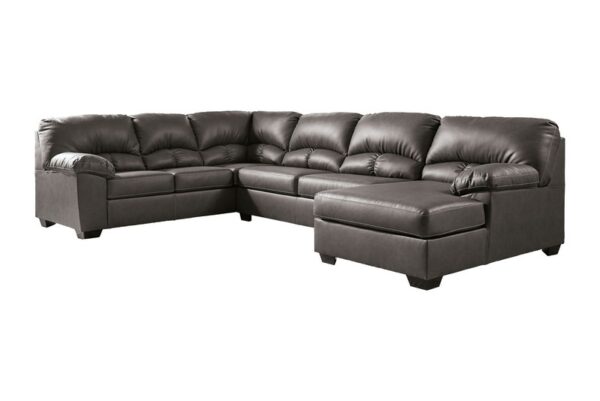 Aberton Gray Right Arm Facing Corner Chaise 3 Pc Sectional - Image 2