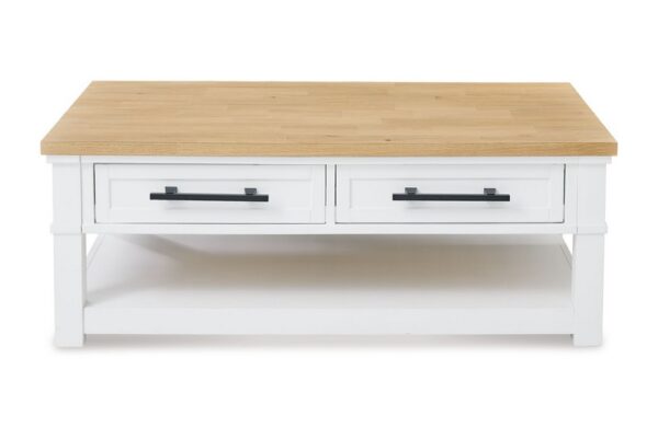 Ashbryn White / Natural Rectangular Cocktail Table - Image 4