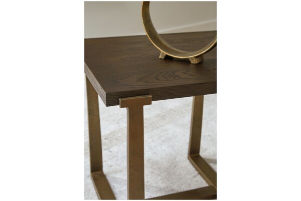 Balintmore Brown / Gold Finish Rectangular End Table - Image 6