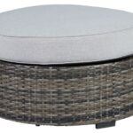 Harbor Court Gray Ottoman With Cushion