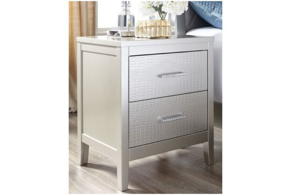 Olivet Silver Two Drawer Night Stand - Image 2