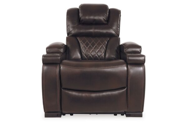 Warnerton Brown Dark Pwr Recliner/Adj Headrest - Image 4