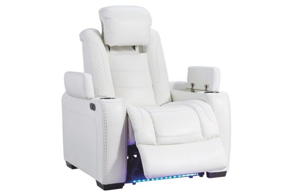 Party White Pwr Recliner-Adj Headrest - Image 4