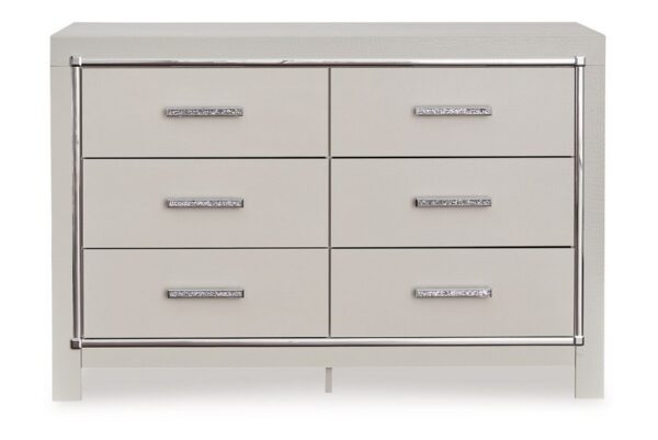 Zyniden Silver Six Drawer Dresser - Image 4