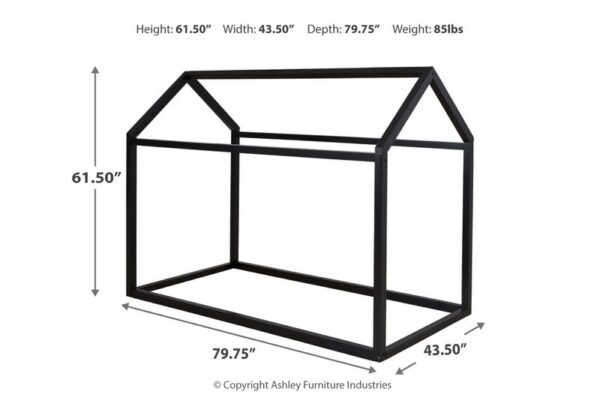 Flannibrook Black Twin House Bed Frame - Image 4