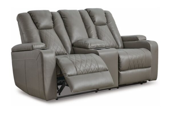 Mancin Gray Dbl Rec Loveseat W-Console - Image 3