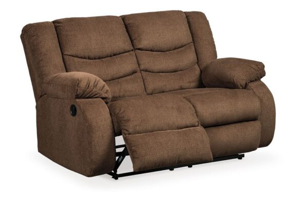 Tulen Chocolate Reclining Loveseat - Image 3