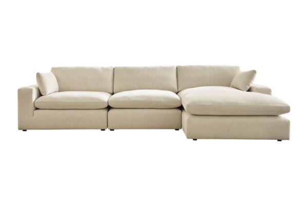 Elyza Linen Right Arm Facing Corner Chaise 3 Pc Sectional - Image 3