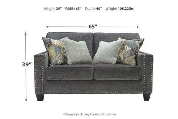 Gavril Smoke Loveseat - Image 4