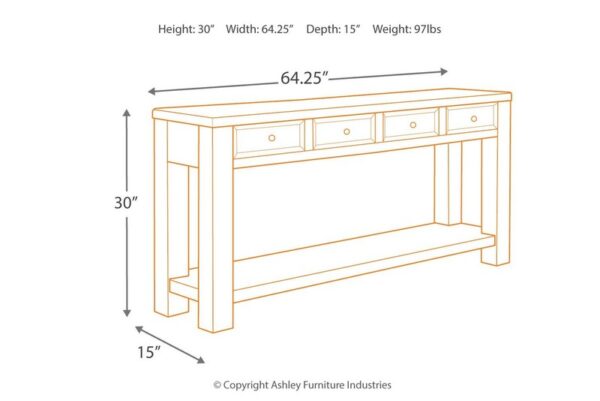 Gavelston Black Sofa Table - Image 4