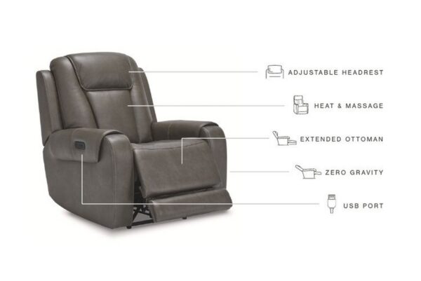 Card Player Smoke Pwr Recliner/Adj Headrest - Image 5