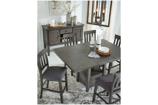 Hallanden Gray Rectangular Dining Room Counter Extension Table - Image 6