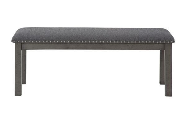 Myshanna Gray Upholstered Bench - Image 3