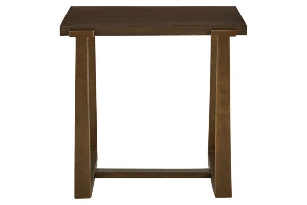 Balintmore Brown / Gold Finish Rectangular End Table - Image 3