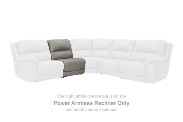 Dunleith Gray Pwr Armless Rec W/Adj Headrest - Image 2