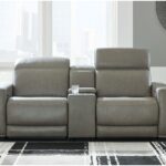 Correze Gray Power Loveseat With Console 3 Pc Sectional